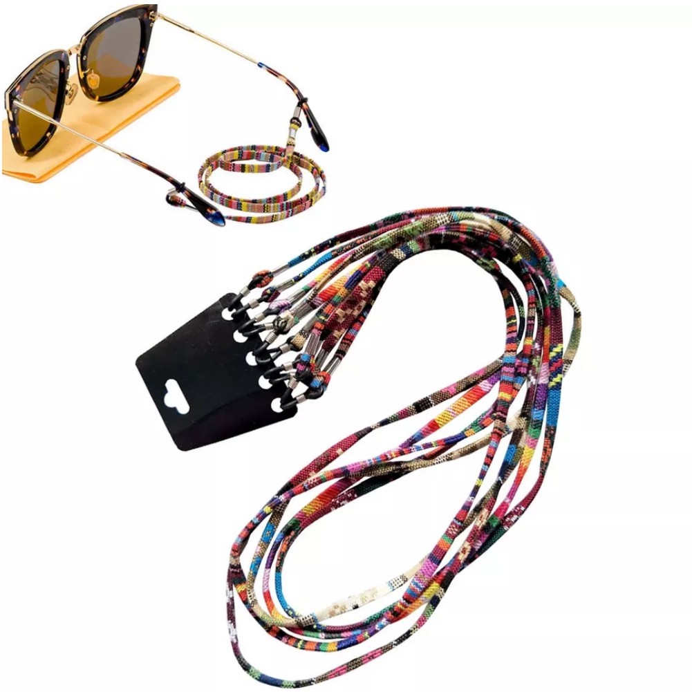 Cordinha de Óculos Praia Kit 5 Unidades Cordão Salva Óculos Étnico Moda 2020 Óculos Carnaval Praia Clube em Oferta na Shopee
