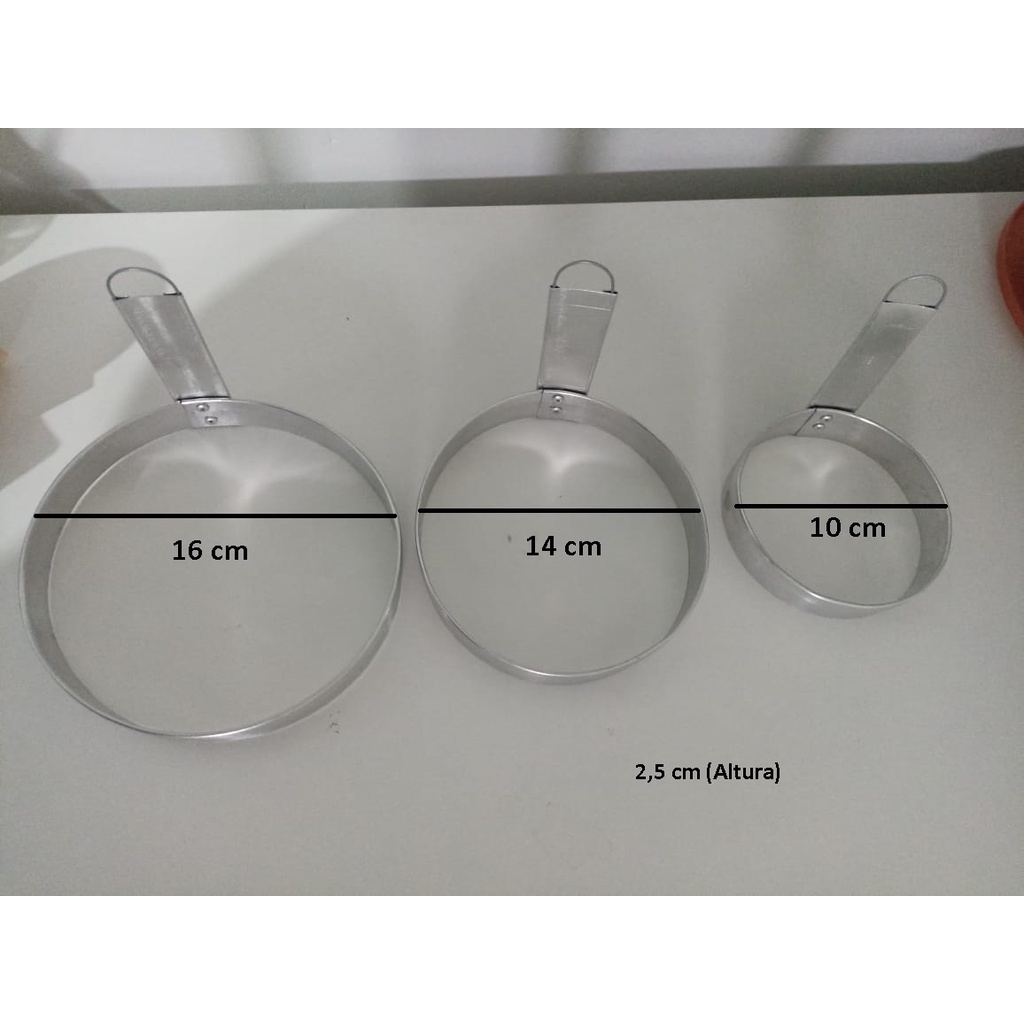 Aro Modelador Tapioca Omeletes Beiju Hambúrguer 10, 14 ou 16 cm
