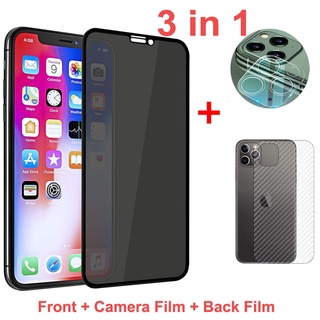 Protetor De Tela Anti-espionagem De Vidro Temperado Com Cobertura Total De Privacidade 3 Em 1 Adequado Para IPhone 11 12 Pro Max Mini XR XS Max 8 7 Plus 7Plus