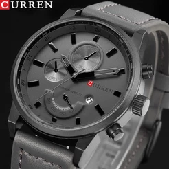 Curren Relógio Masculino Quartzo Analógico Pulseira De Couro 8217X