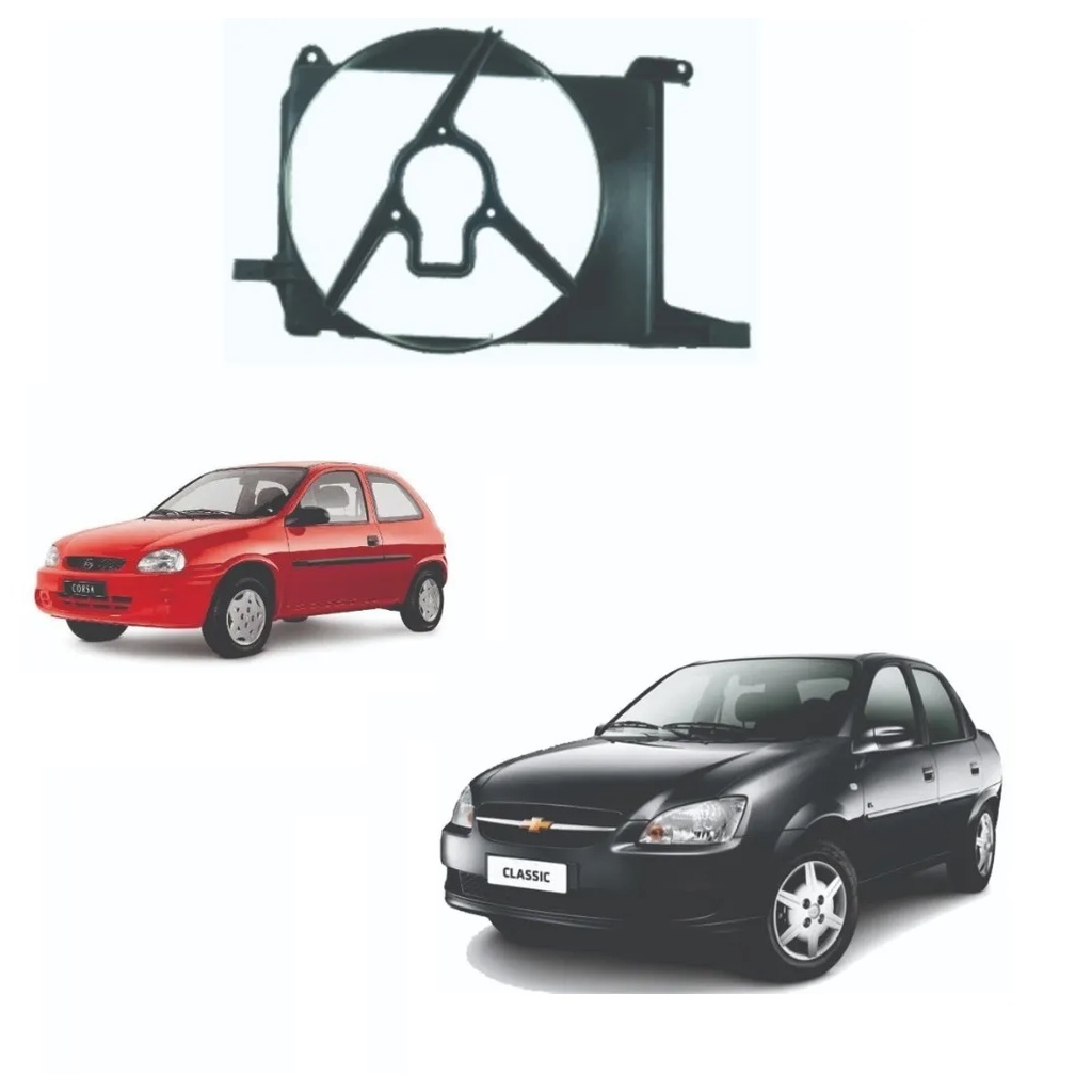 Defletor do Radiador do Corsa Classic com ar (motor p) 2001/2002/2003/2004/2005/2006/2007/2008/2009/2010
