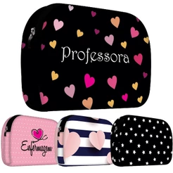 Necessaire de Mão em Neoprene Bolsa Feminina Organizadora Presente Mulheres Professora Mãe - ISOPRENE - Várias Estampas