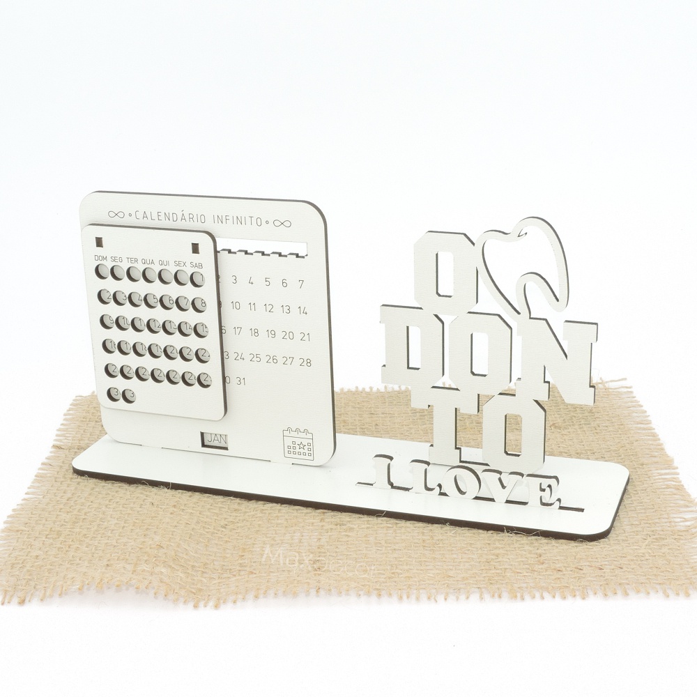 5 Calendário Infinito Personalizado Mdf Branco - Odontologia