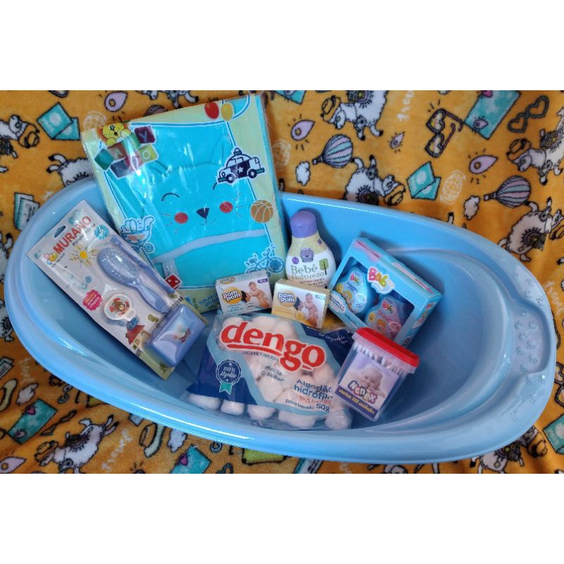 Kit Banheira Para Bebês Adoleta 20 Litros + Outros Produtos Para Higiêne.