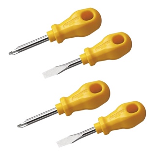 Kit 2 Chaves Toco Tramontina Ponta Chata 3x16 + 2 Chaves Philips Toco Ponta Cruzada 3x16 - Amarela em Oferta na Shopee