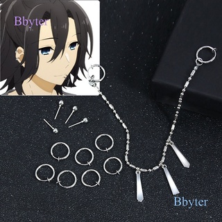 Bbyter Anime Hormimura Miyamura Izumi Brincos Lábio Do Parafuso Prisioneiro Set Cosplay Unisex Aço Inoxidável Anel De Orelha Cadeia Gothic Prop Pingente Colares