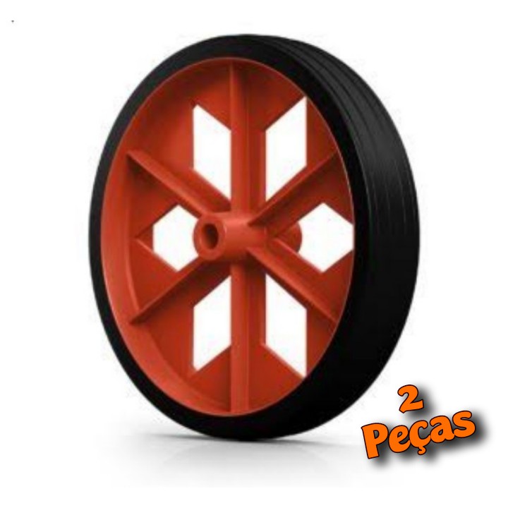 Roda Para Carrinho De Feira... Toda Reforçada 2 Peças