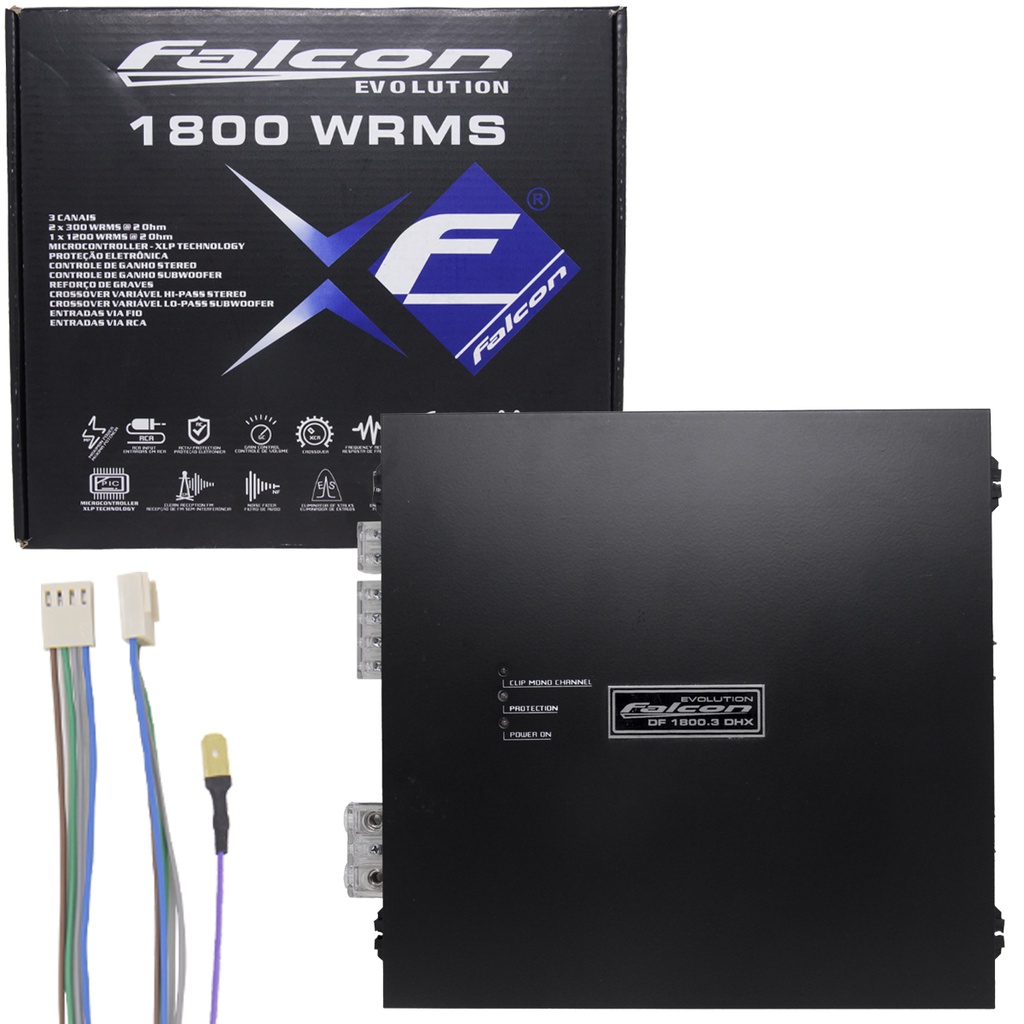 Amplificador Modulo Potencia Falcon DF1800.3 DHX 1800 Watts 3 Canal DF 1800 em Oferta na Shopee