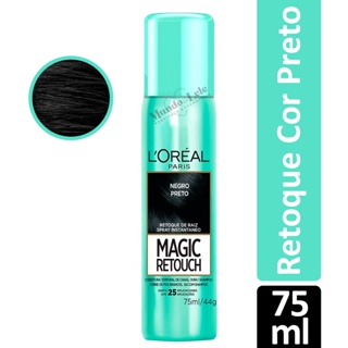 Retoque de Raiz Spray Instantâneo Magic Retouch Cor Preto Loréal Paris 75ml - 1 Unidade em Oferta na Shopee