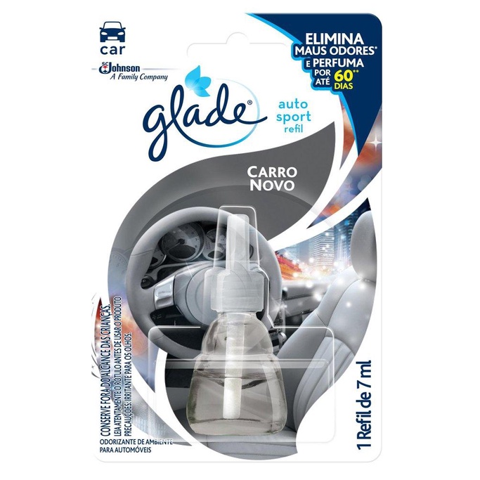 Odorizador Automotivo Glade Carro Novo Auto Sport 7ml Refil