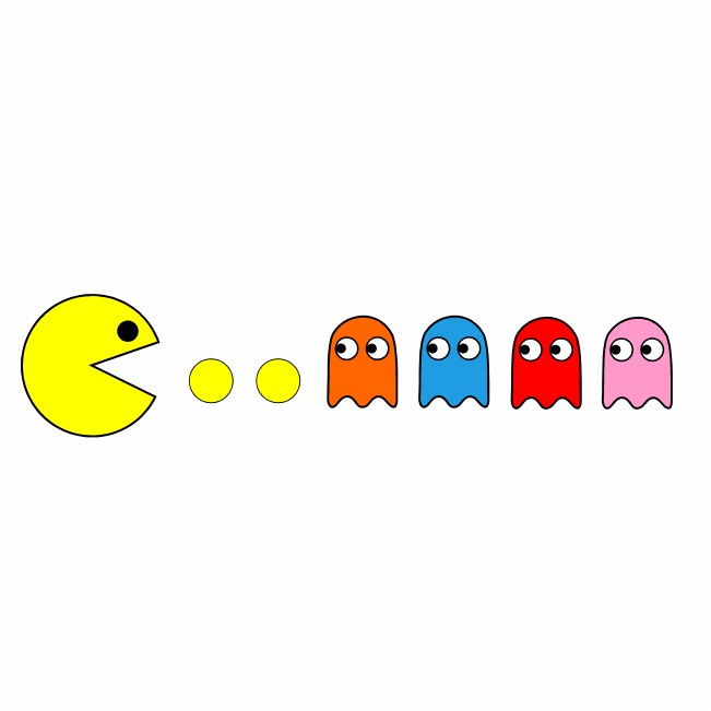 Sticker Para Carro Pac-Man 30cm X 6cm Colorido Automotivo Parabrisa Geek Gamer Honda Jeep Tuning club