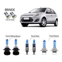 Kit Lampadas Branca Farol Milha/alto/baixo 8500k Ford Fiesta