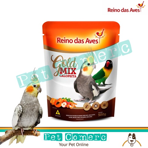 Ração para Calopsita Gold Mix 500g - Reino das aves | Shopee Brasil