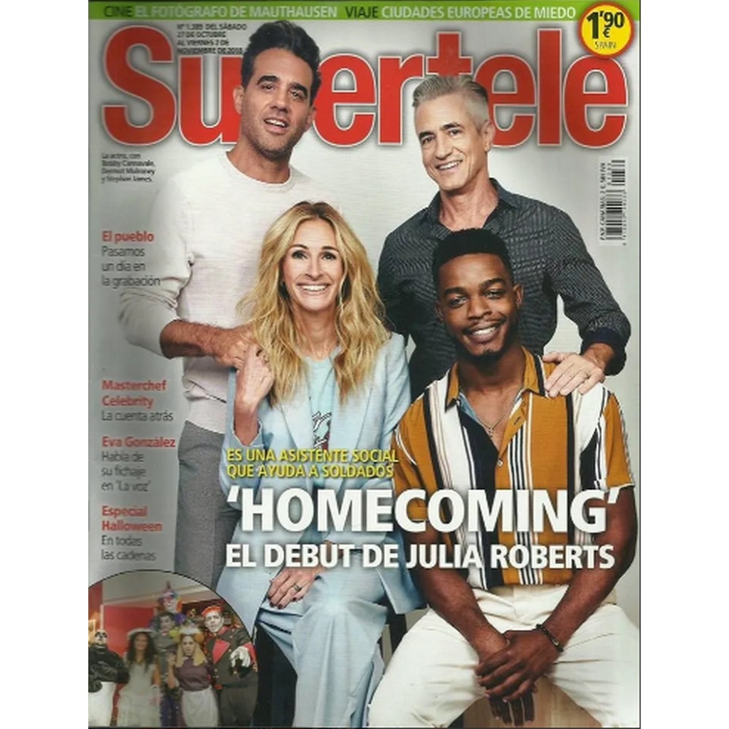 REVISTA SUPERTELE, DE 2018, COM BOBBY CANNAVALE, DERMOT MULRONEY, JULIA ROBERTS E STEPHAN JAMES NA CAPA.