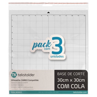 Base De Corte Para Silhouette Cameo 30x30 Com Cola - Pack Com 3 Bases