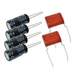 Kit 4 Capacitor Bipolar 47x100 e 2 Capacitor Poliester 2m2x250v Reforçado Material Alta Qualidade