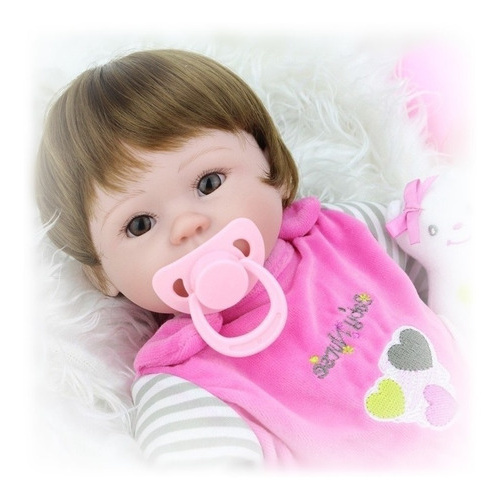 Bebê Reborn Pronta Entrega Menina Silicone 42cm Larinha