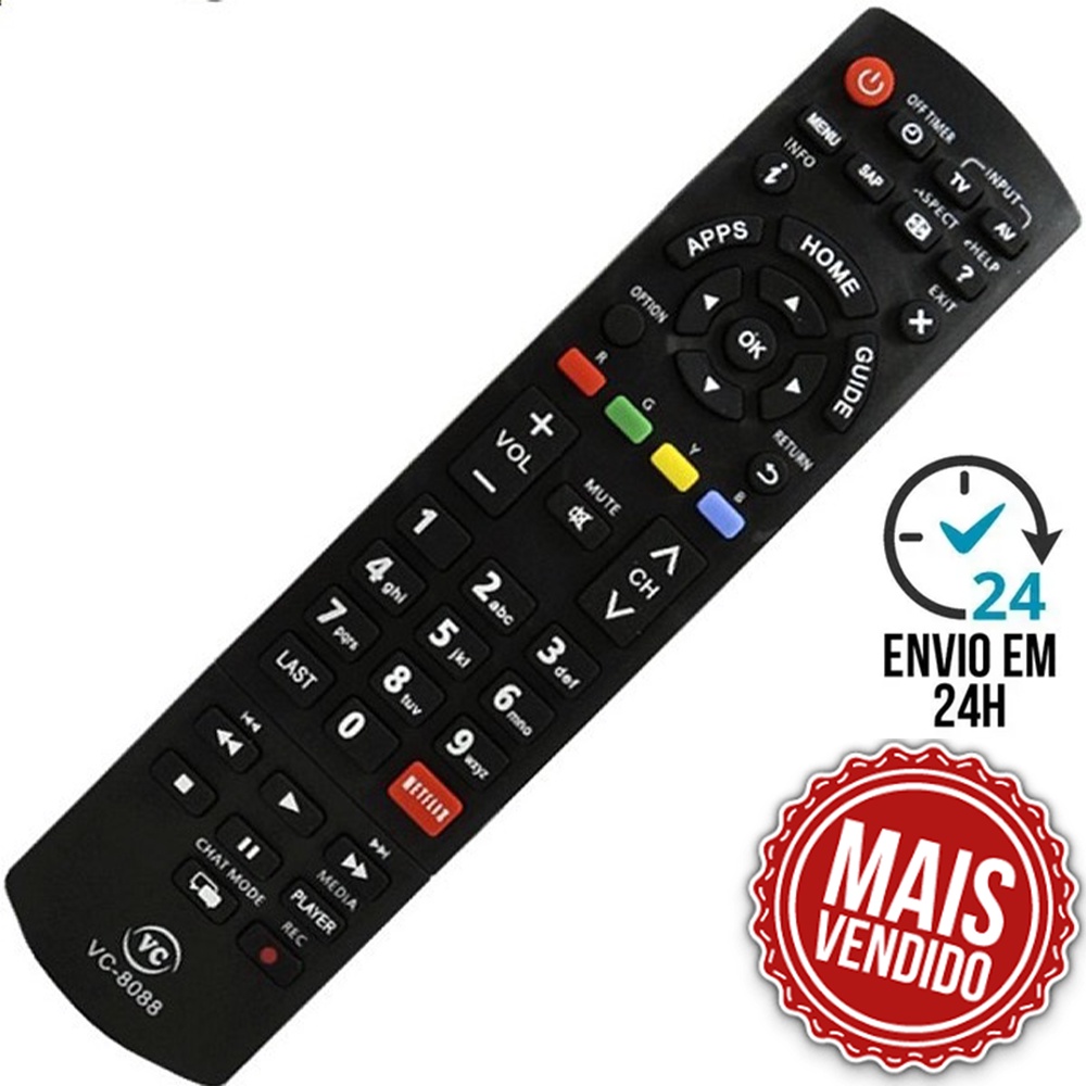 Controle Para Tv Panasonic com botão Netflix