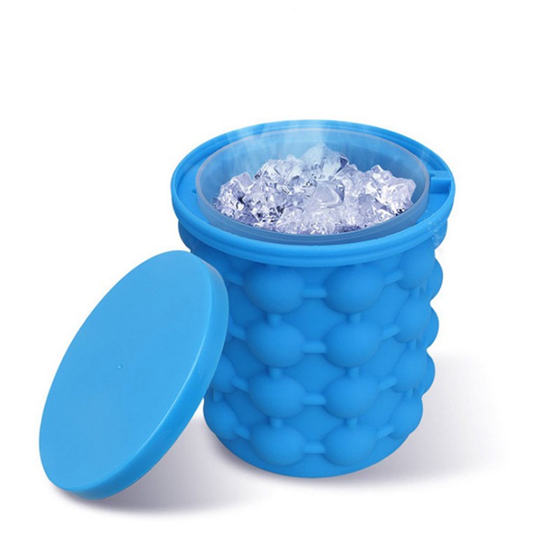 Mini Balde de Gelo em Silicone Gel Forma de Gelo Ice Magic Cube 900 Ml