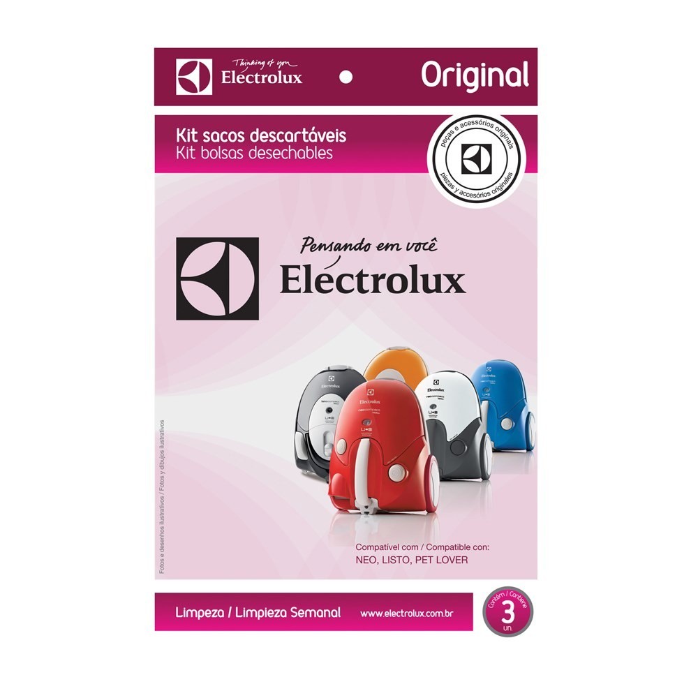 Saco Aspirador Eletrolux Neo Compact Original C/3 Sacos