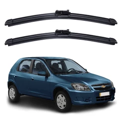 Par Palhetas Limpador Para-brisa Dianteiro GM Chevrolet Celta 2000 A 2013 Kit