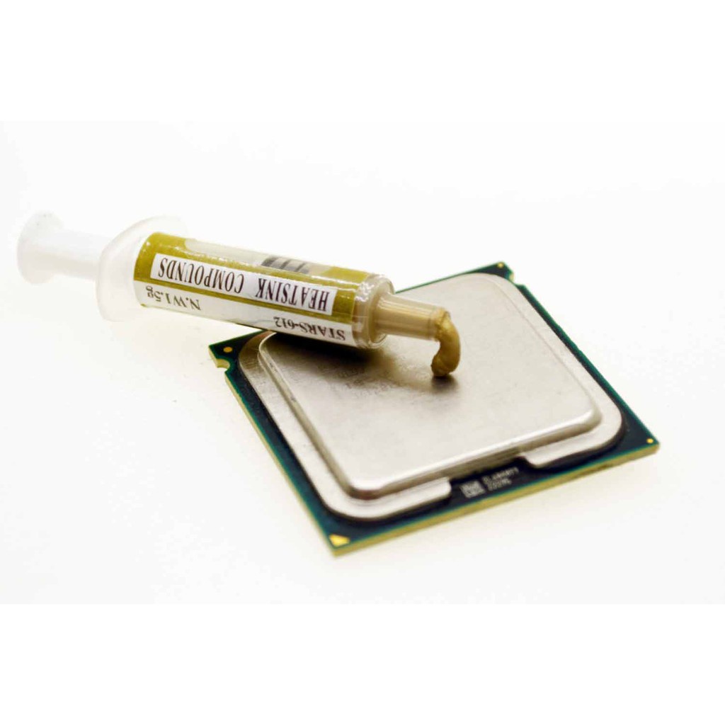 Pasta Térmica Alta Performance a Base de Ouro Peso: 1.0 Grama Apresentação: Seringa Thermal Conductivity: >1.829wm-k