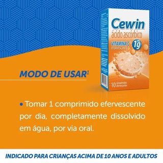 Vitamina C Cewin 1g com 10 Comprimidos Efervescentes | Shopee Brasil