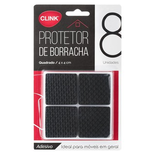 LIQUIDAÇÃO Protetor De Mesa e Cadeiras Móveis Borracha Clink 4 x 4 cm com 8 Unidades