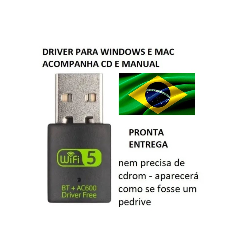 Dual Band 5ghz Adaptador Wireless e Bluetooth Usb Wifi de alta velocidade Fibra ótica