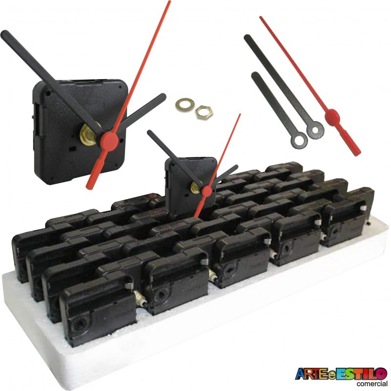 20 Maquinas De Relógio De Parede Quartz Mecanismo Completo motor de relógio + Chave para Montagem em Oferta na Shopee