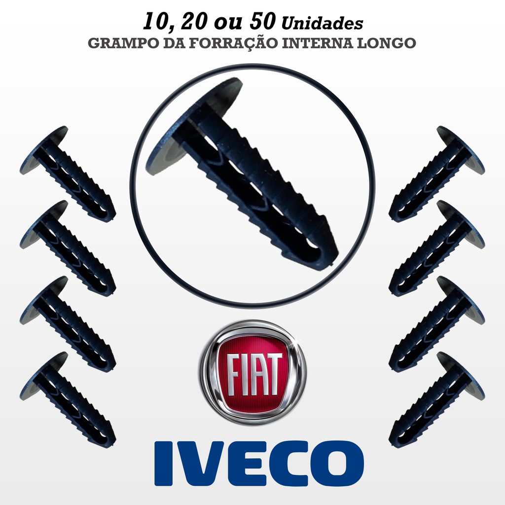 Grampos Presilhas Da Forração Interna Longo Preto FIAT IVECO RAM em Oferta na Shopee