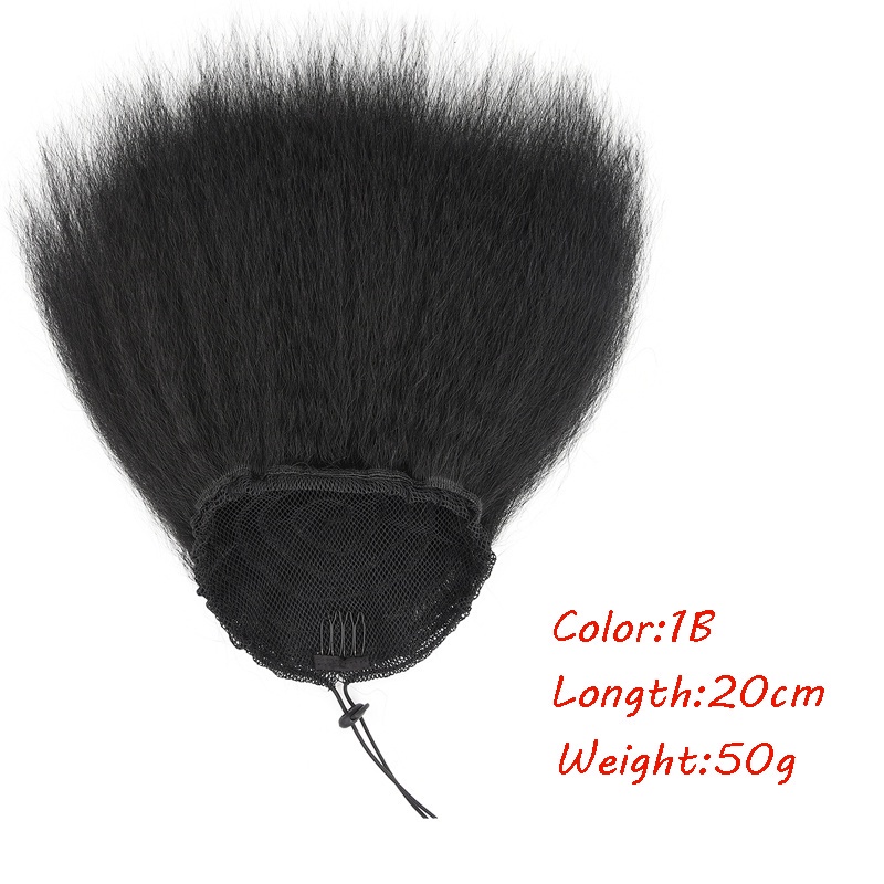 { Novas Chegadas } 20cm Curto Yaki Ponytail Extensão De Cabelo Peruca De Rabo De Cavalo Sintético Liso — imagem 2 de 2