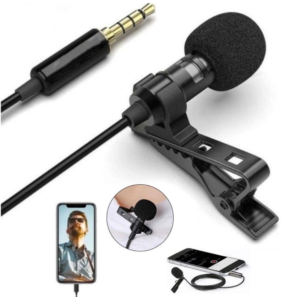 Microfone De Lapela P3 Profissional Celular Android Iphone Samsung Youtuber Gravação Vídeo