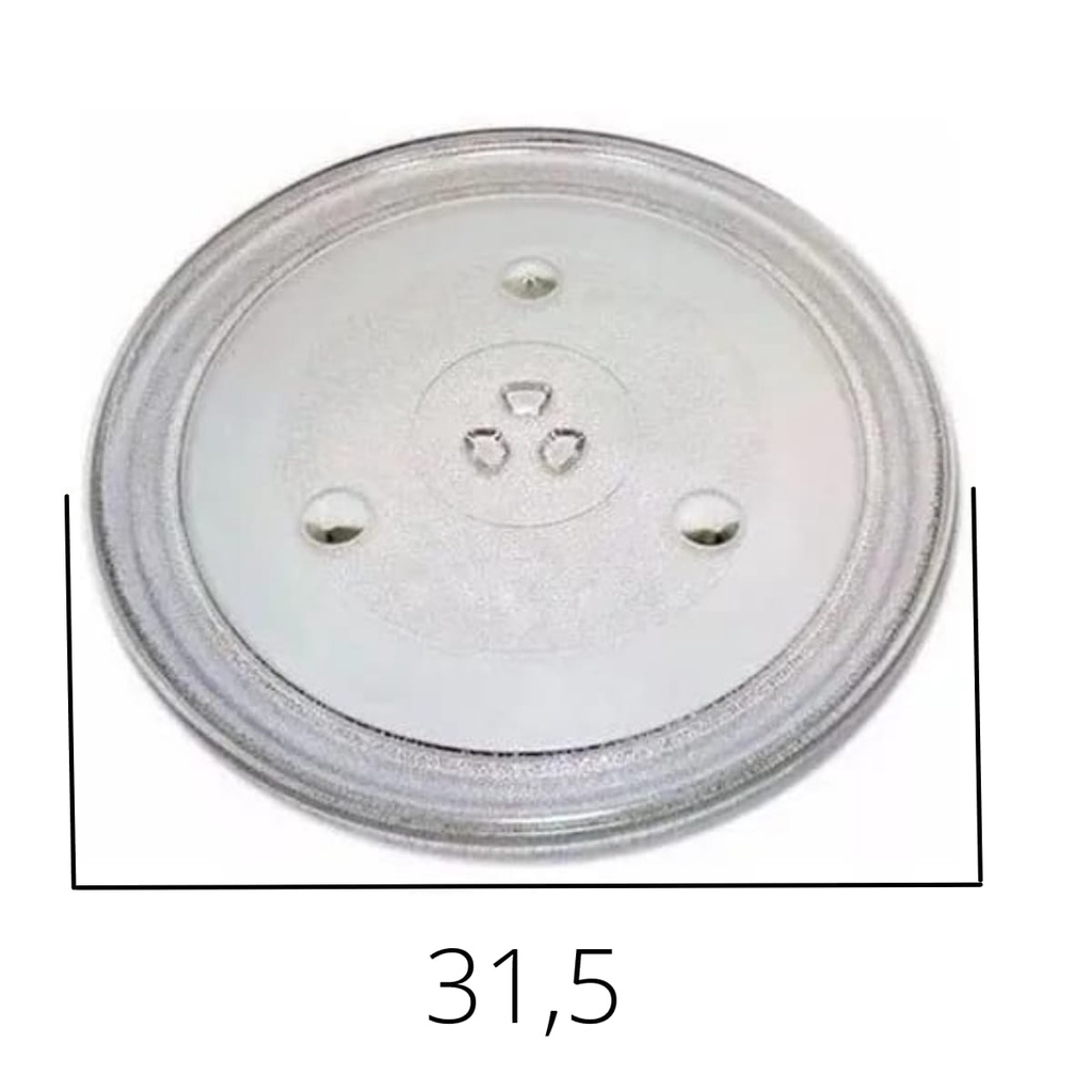 Prato para Microondas 31,5cm Encaixe Trevo