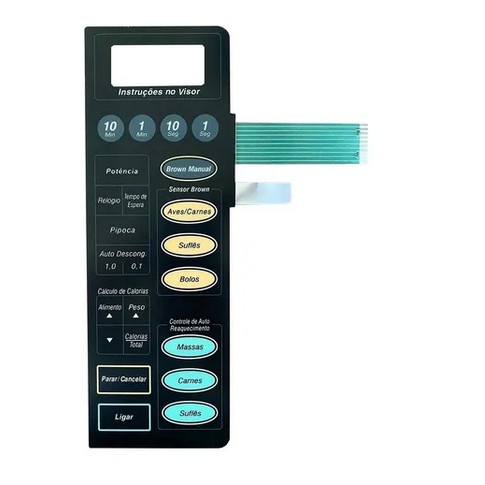 Membrana Teclado Microondas Panasonic Nn7956/7958 Preta Reta