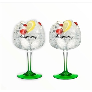 2 Taças Gin Vidro Verde Tanqueray Degrade Novidade