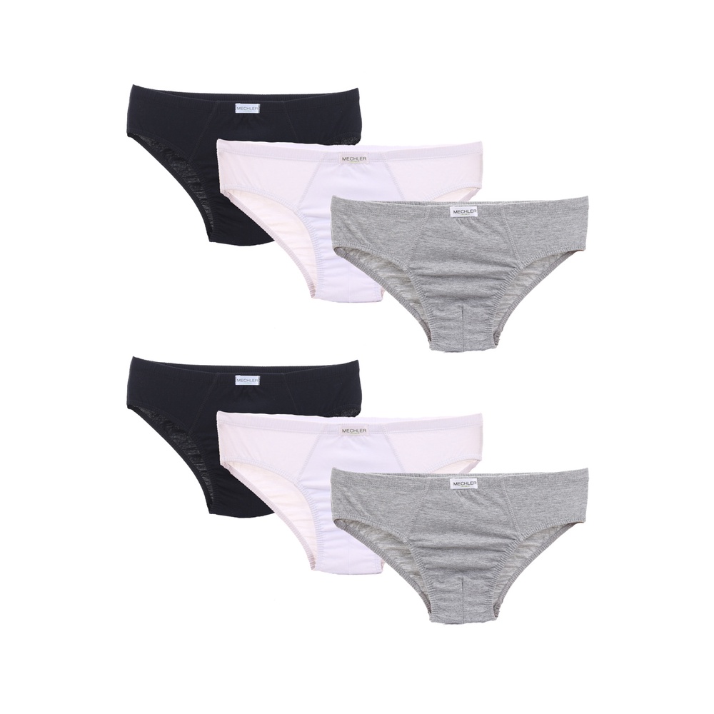 Kit 6 Cuecas Slip Algodão Mechler Multicolorido