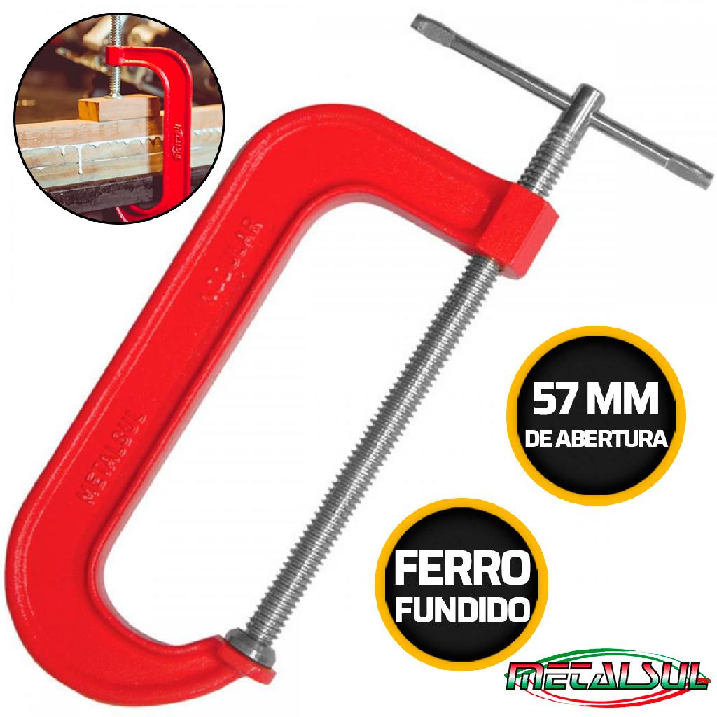 Grampo Sargento Marcenaria Tipo C Aperto Metalsul - Home & Living