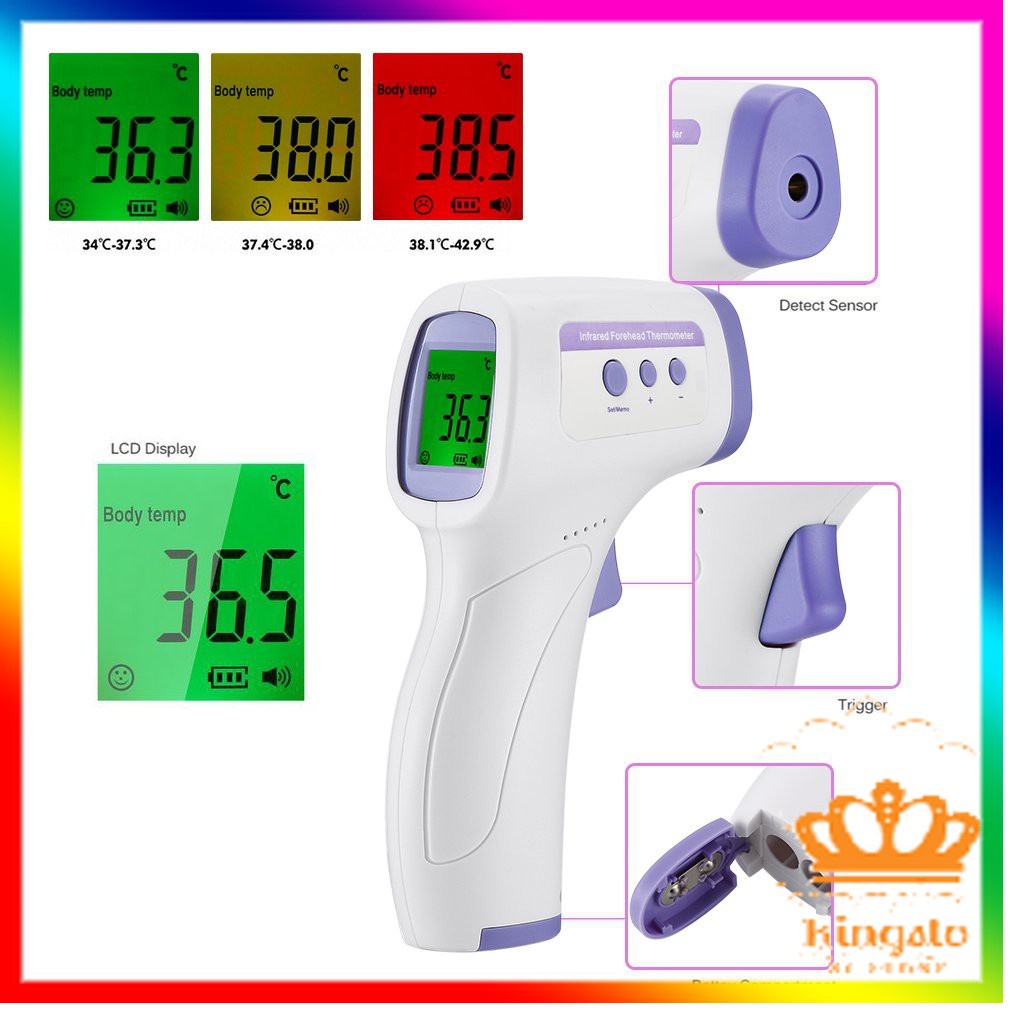 Termômetro de Testa sem Contato com Tela LCD Digital Termometro Medidor De Temperatura Infravermelho Termometro para Adultos e Crianças