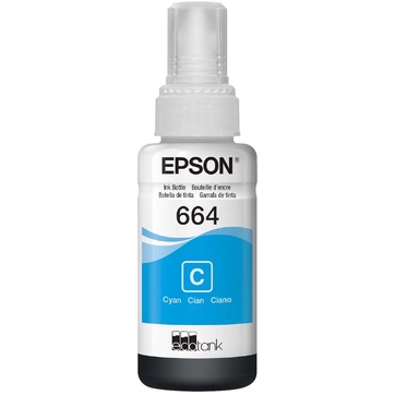 Garrafa Refil de Tinta Epson T664220 Ciano P/ L365, L375, L565, L575, L1300, L120, L380, L395, L396