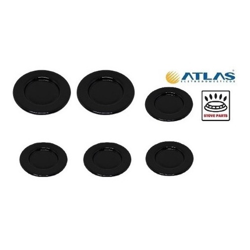 Kit Espalhadores Tampa Peças Fogão Atlas New Atenas 6 Bocas