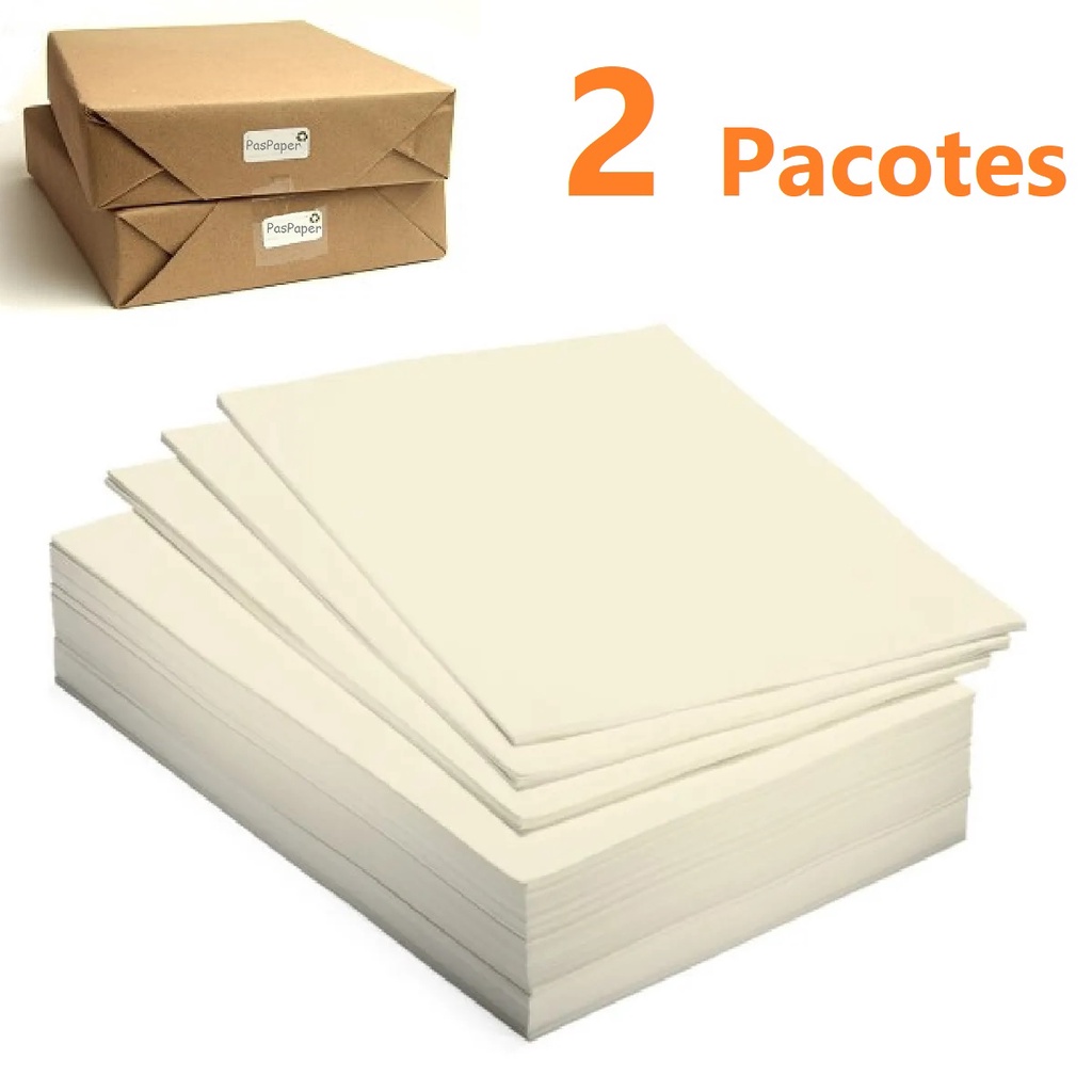 Papel Sulfite A4 70g 210mmx297mm - 2 Pacotes 1000 folhas Reciclado