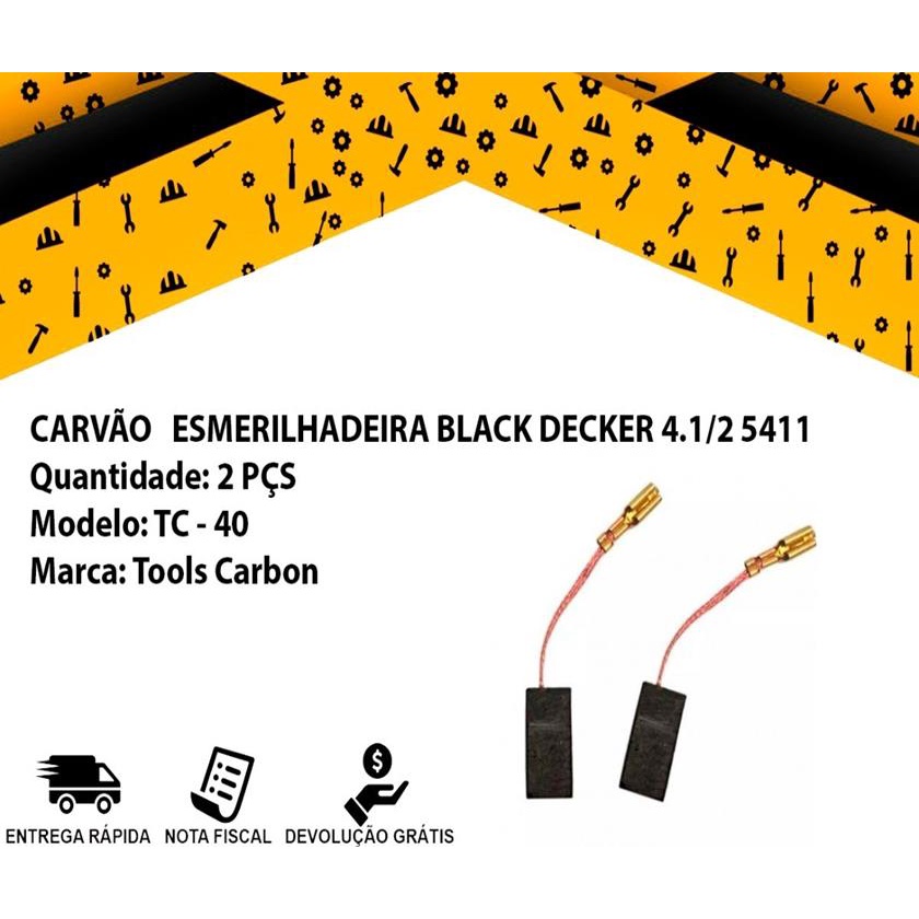 Detalhes do Escova Carvão Esmerilhadeira Black Decker 4.1/2 54 Tc40 2pcs