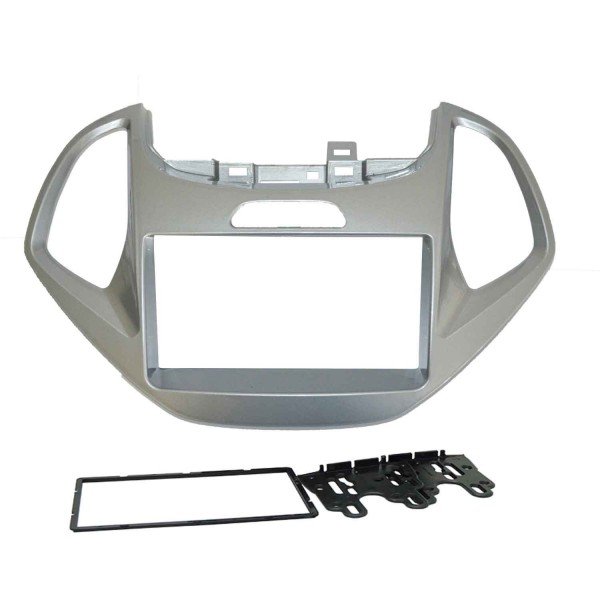 Moldura 2 Din Ford Ka / Ka+ 2014, 2015, 2016, 2017 - Prata em Oferta na Shopee