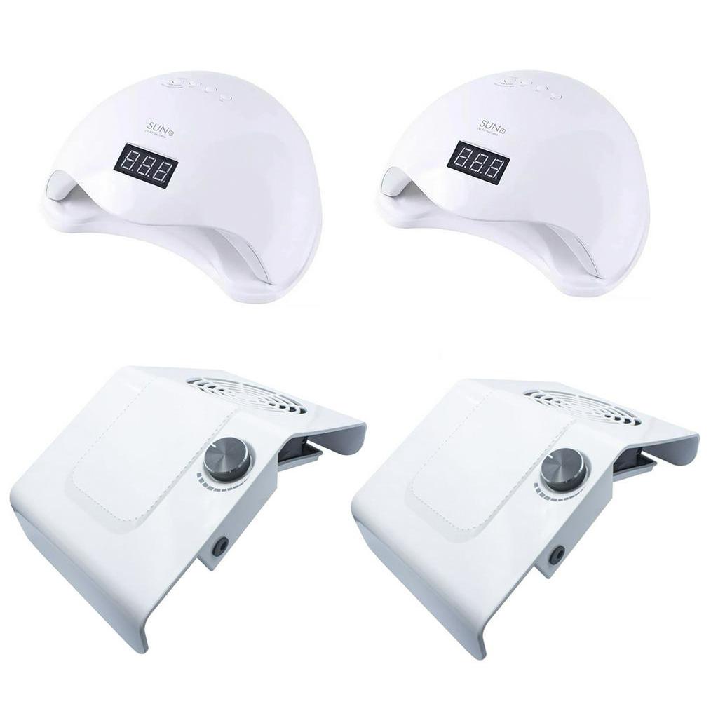 Kit 2 Cabine Led/uv 48w, 2 Coletor Aspirador 80w Bivolt