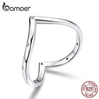 Anel Bamoer De Prata 925 Com Formato De Amor SCR622