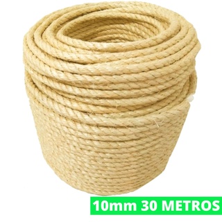Corda De Sisal Natural 10mm 30 Metros Acabamento Fino Resistente Trança Arranhador Decoração Artesanato