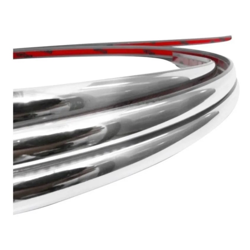 Rolo De Friso Filete Cromado Adesivo Universal 12mm 6 Metros