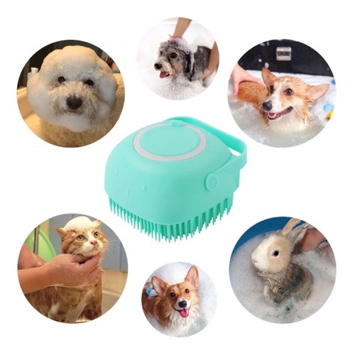 Lava Pelo Pet Escova Banho Cachorro Gato Dispenser Esponja