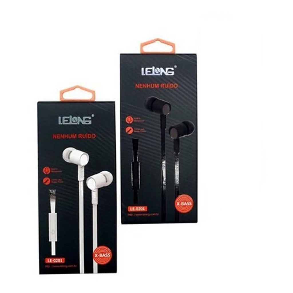 Fone De Ouvido Com Microfone Borracha Le-0201 Branco/preto em Oferta na Shopee